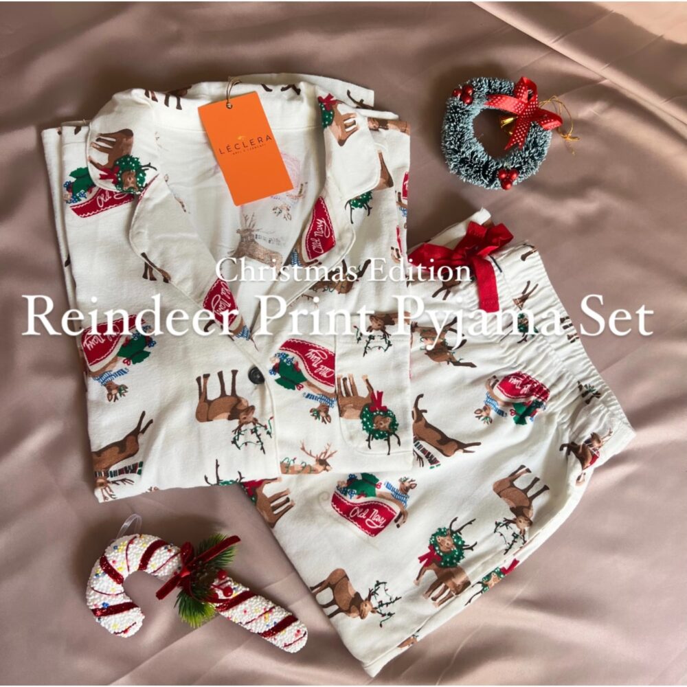 Reindeer print pyjama set for women - Image 3