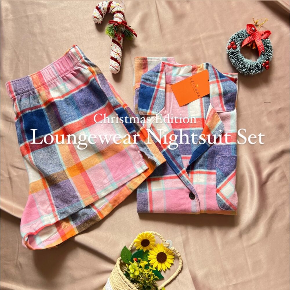 Checks print lounge wear set - Image 3