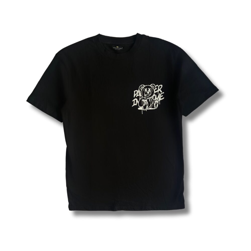 Regular fit T-shirt Black Crime teddy