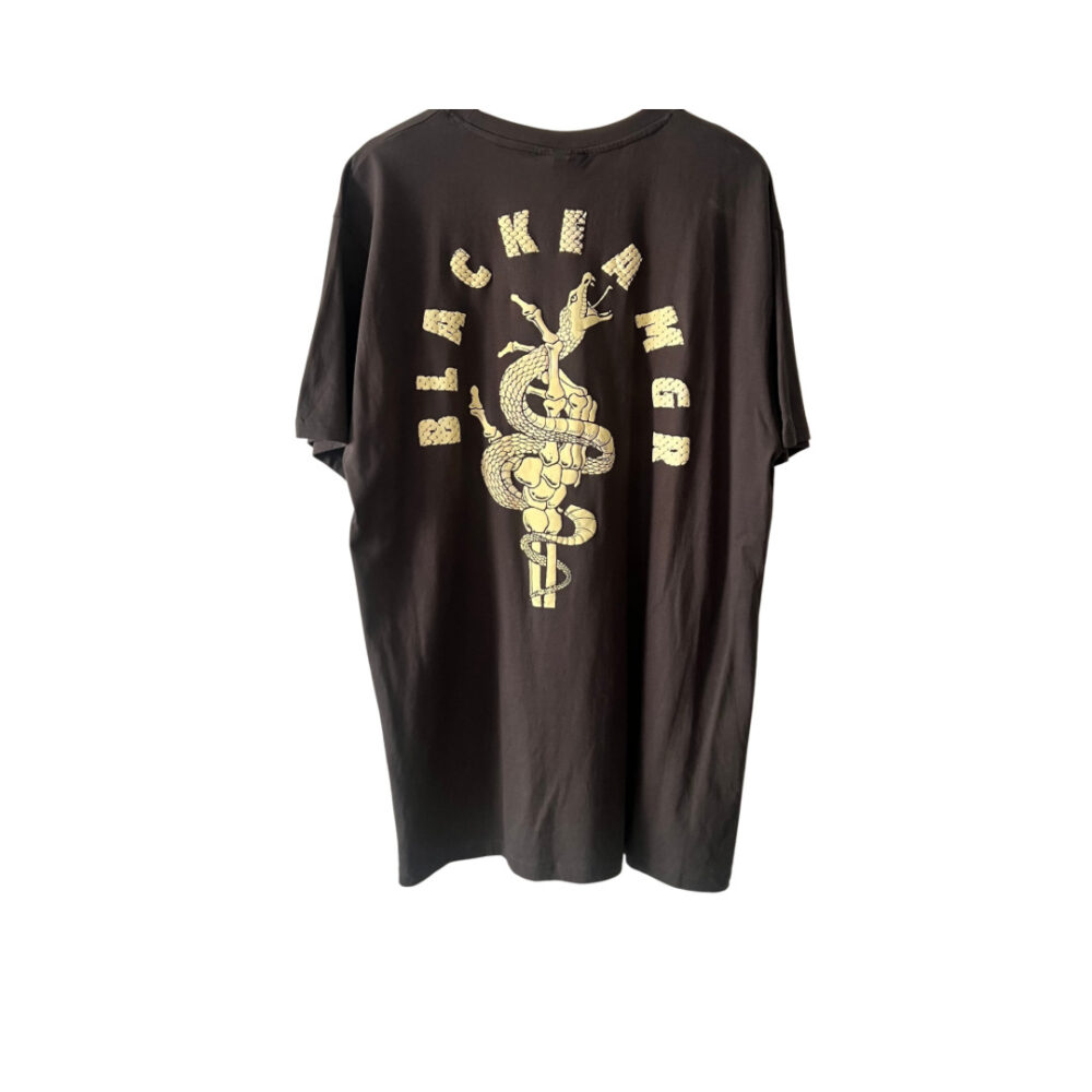 Oversized printed T-shirt dark gray snake - Image 2