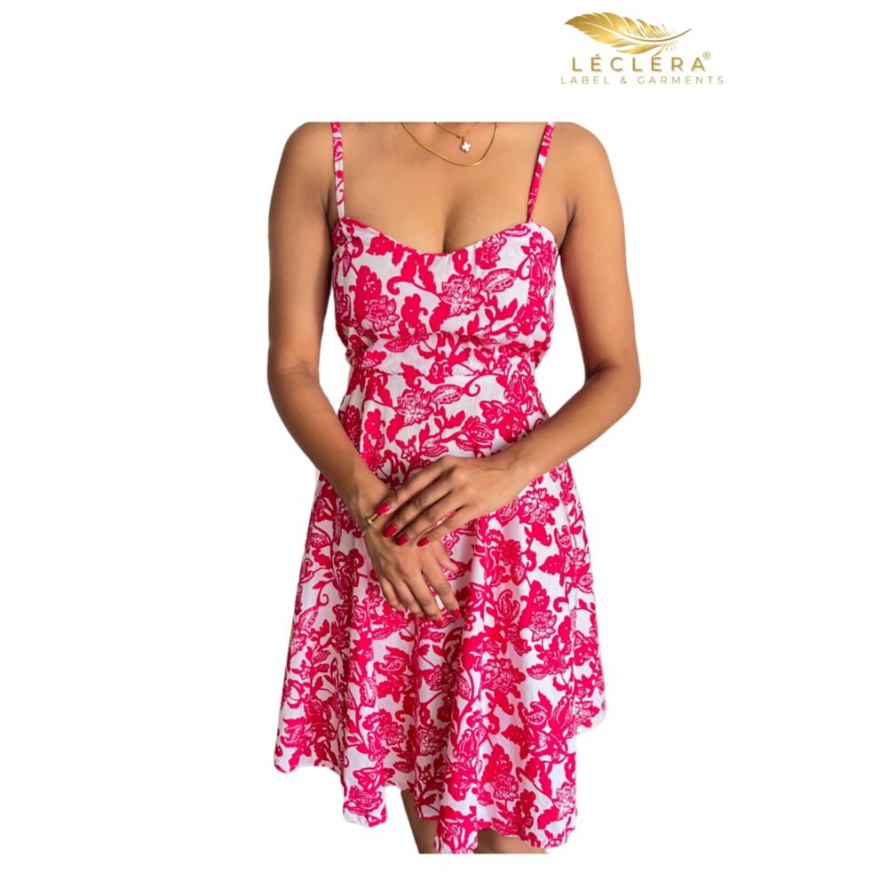 Flora Slip short red dress for women